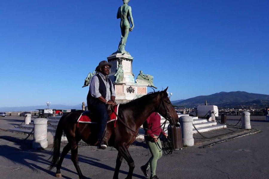 La BBC a Firenze per un documentario sui Medici con uno dei nostri cavalli!