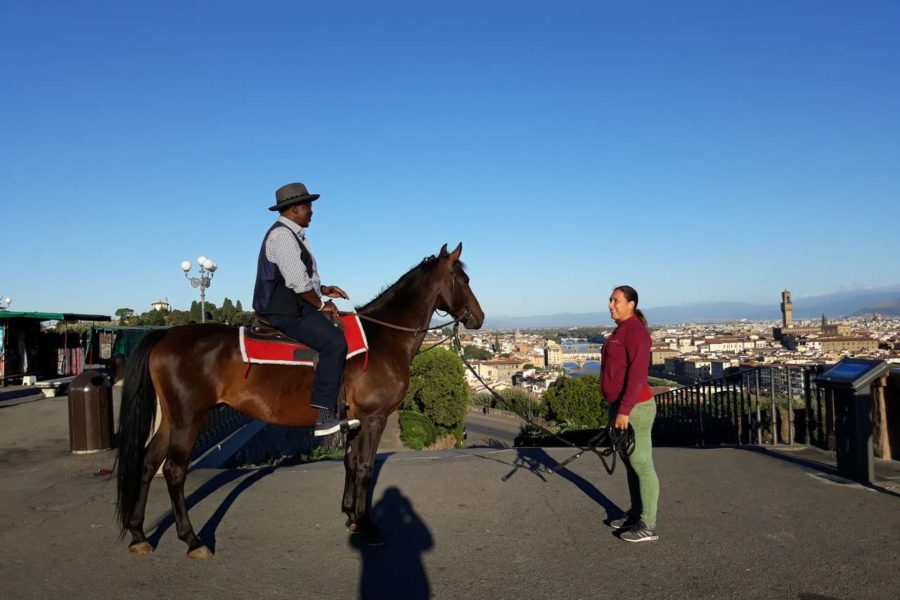 La BBC a Firenze per un documentario sui Medici con uno dei nostri cavalli!